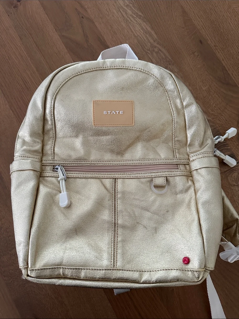 STATE Metallic Gold Mini Backpack for Women